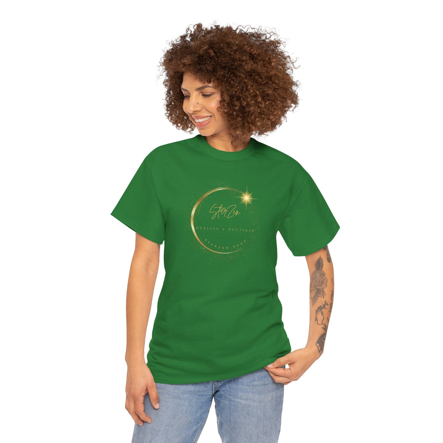 Unisex Heavy Cotton Tee-StarZen Logo
