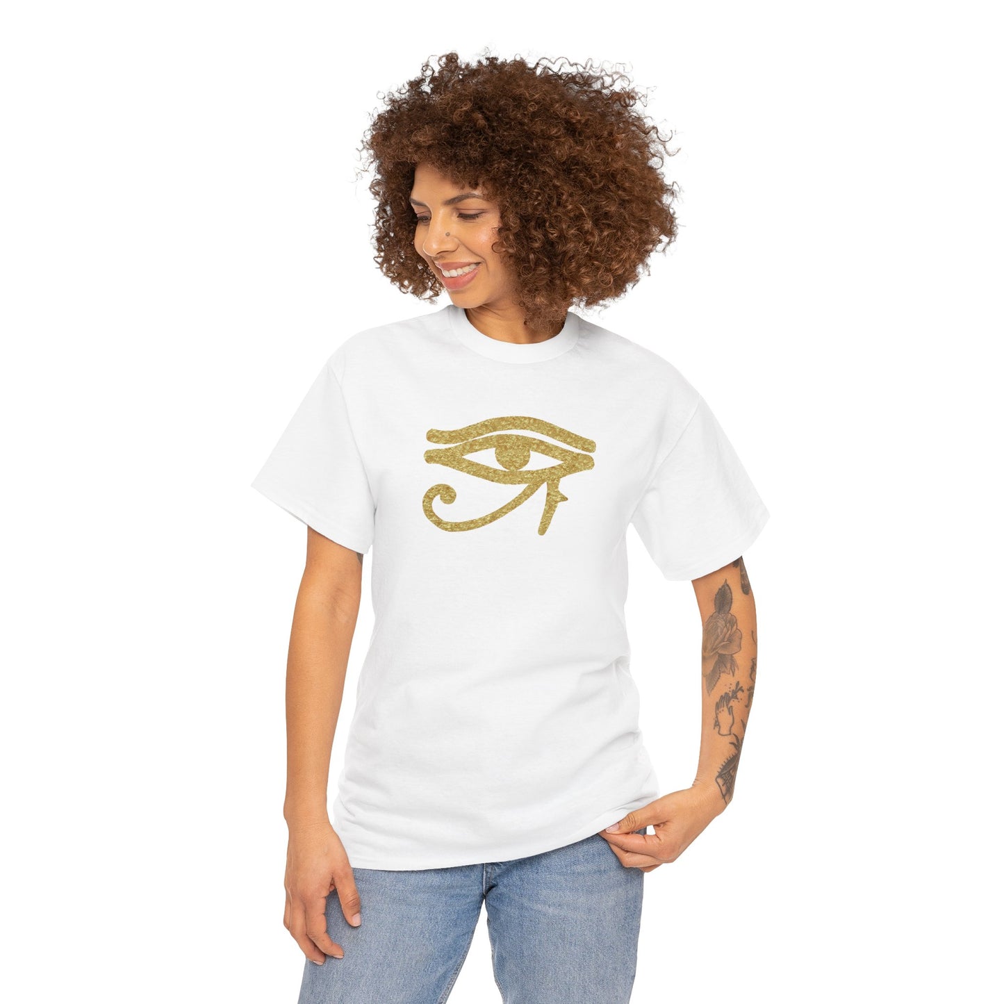 Unisex Heavy Cotton Tee- Eye Of Horus Protection