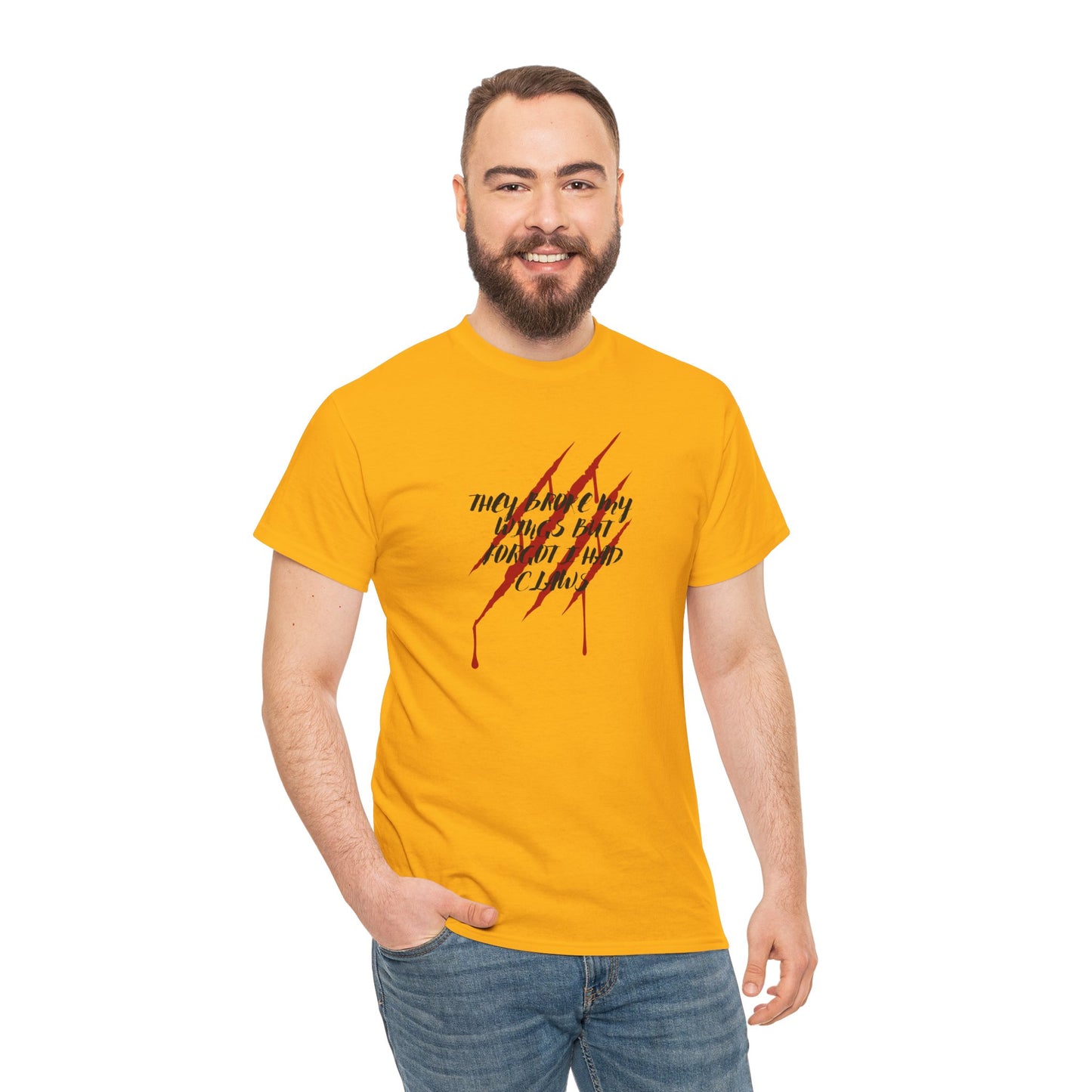 Unisex Heavy Cotton Tee- Broken Wings Claws