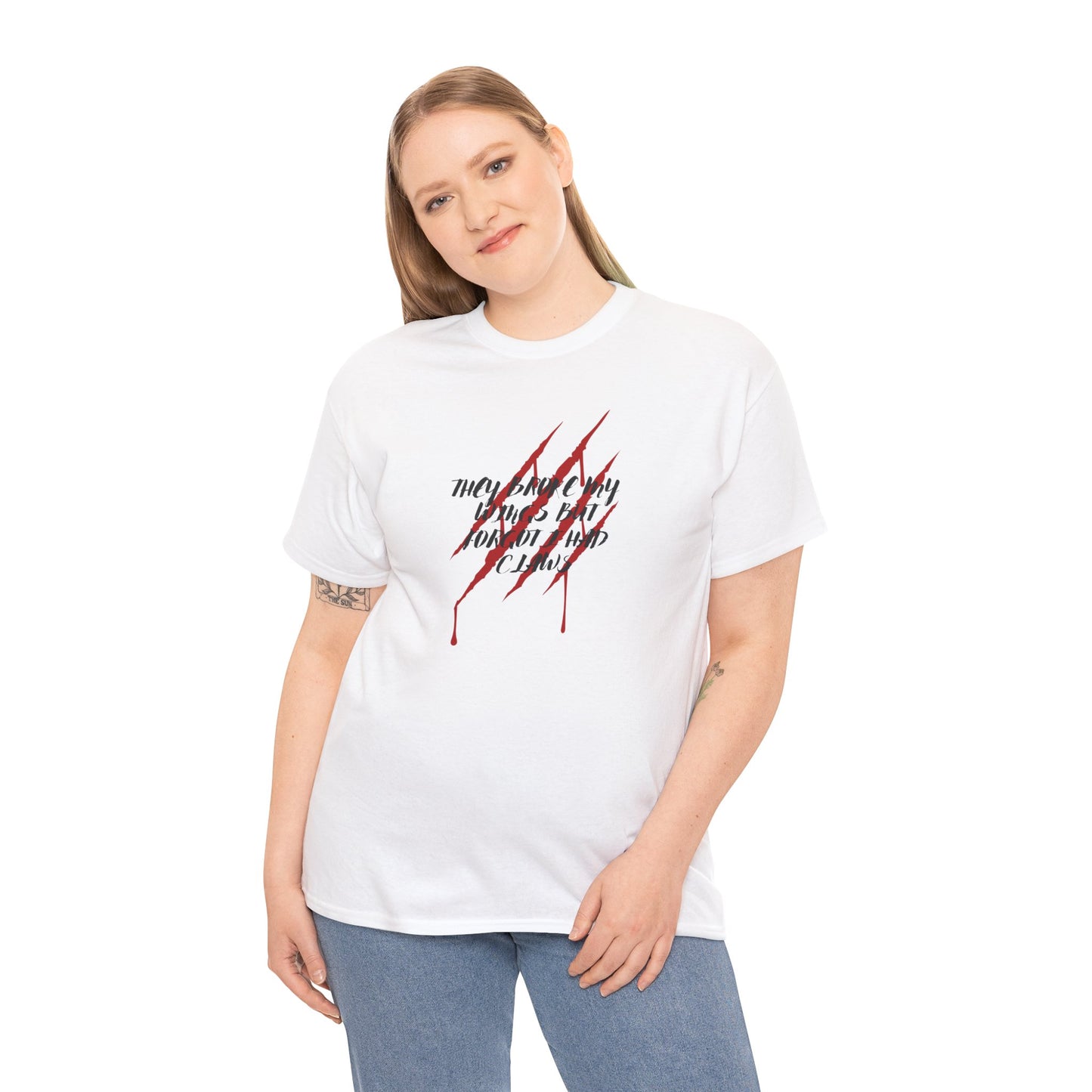 Unisex Heavy Cotton Tee- Broken Wings Claws