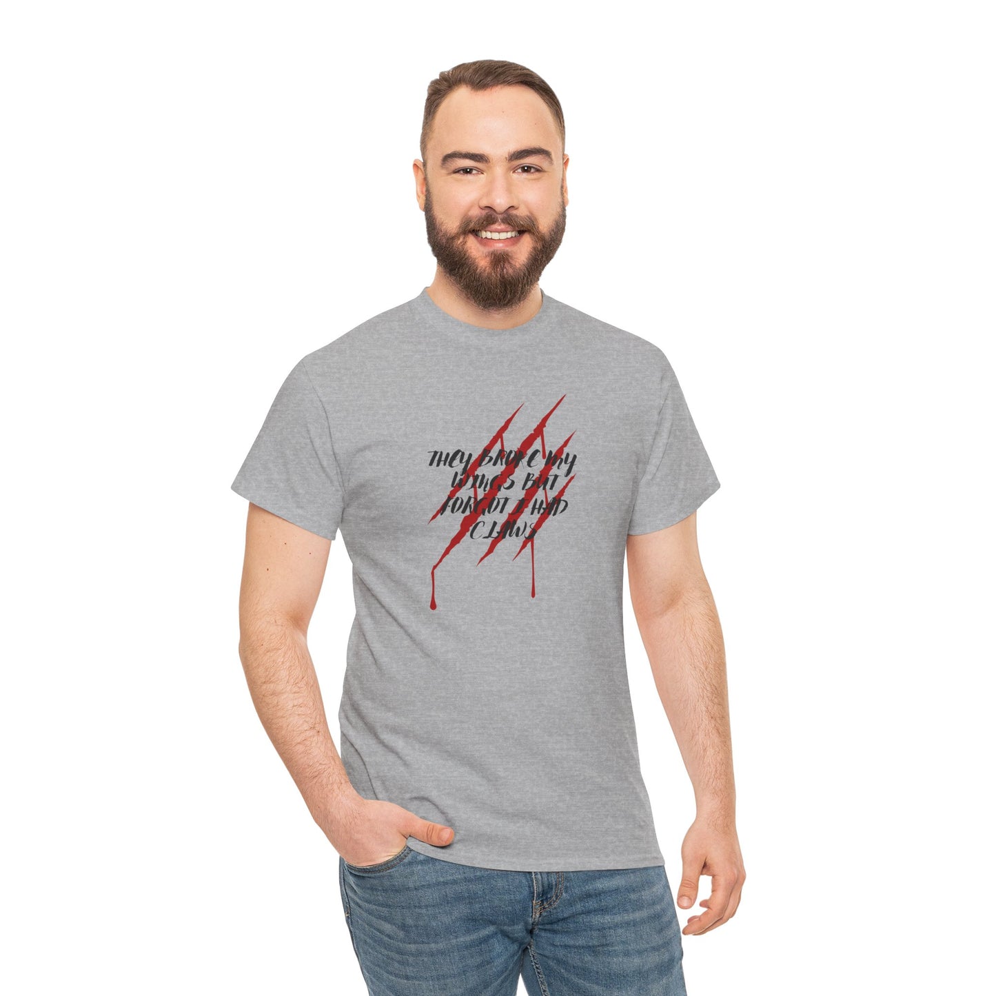 Unisex Heavy Cotton Tee- Broken Wings Claws