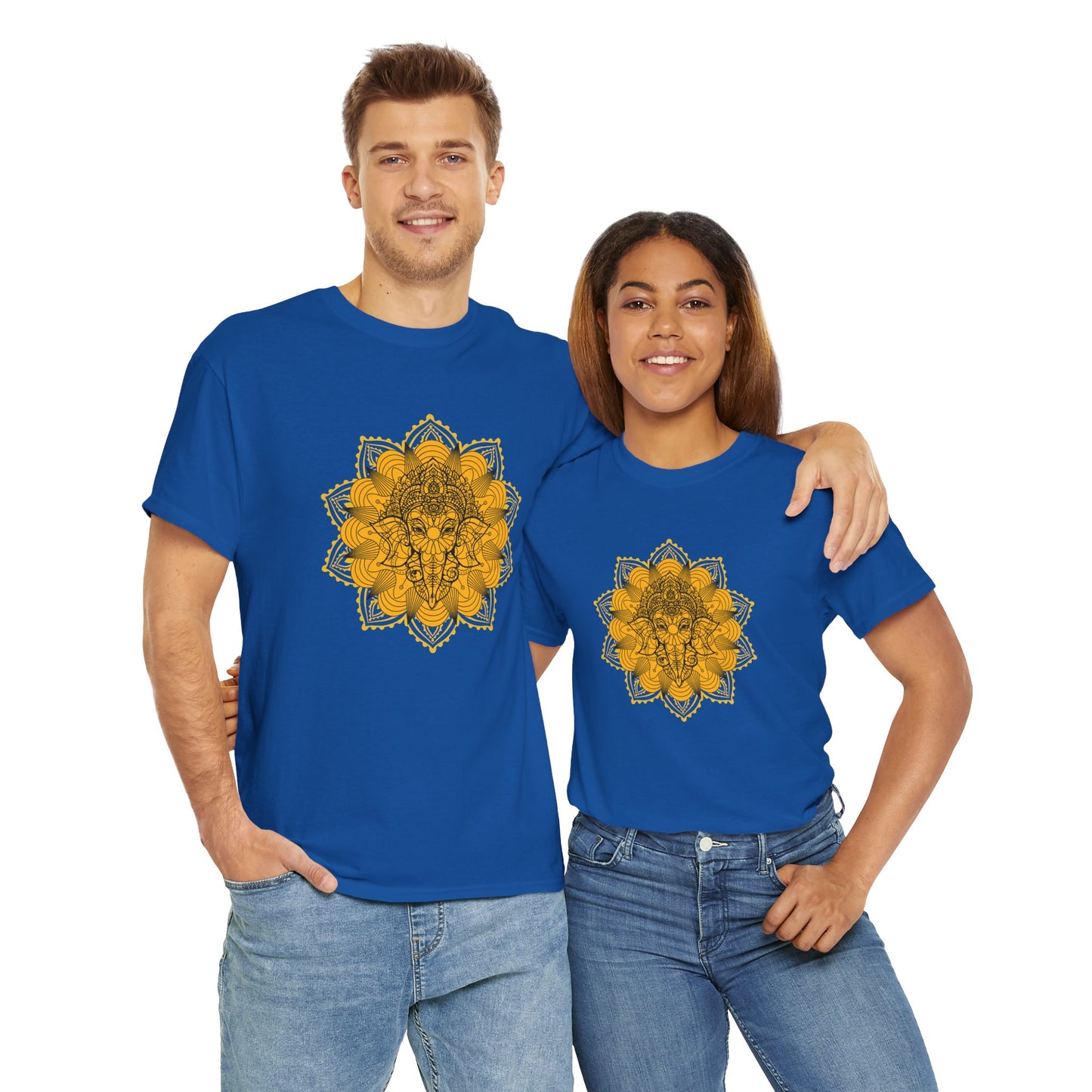Unisex Heavy Cotton Tee-Ganesha Mandala
