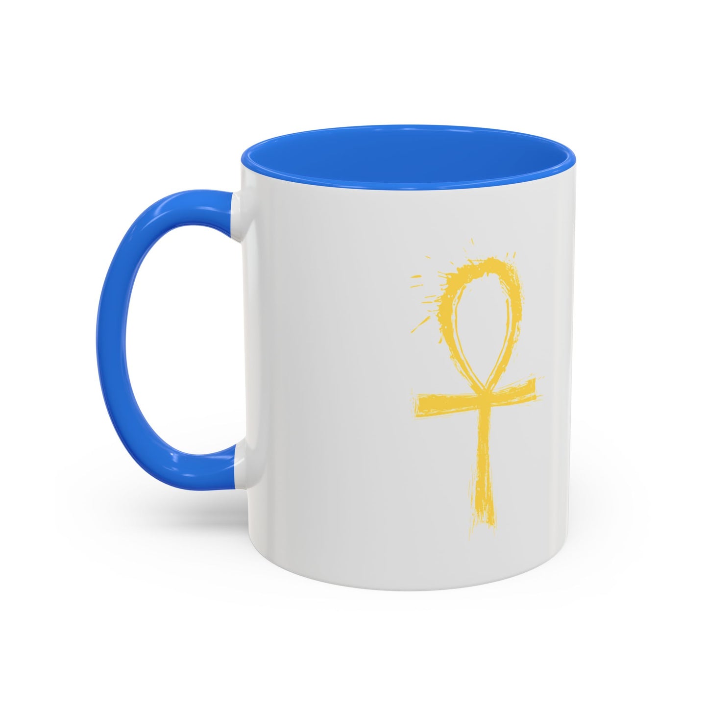 Colorful Mugs, 11oz-Golden Ankh