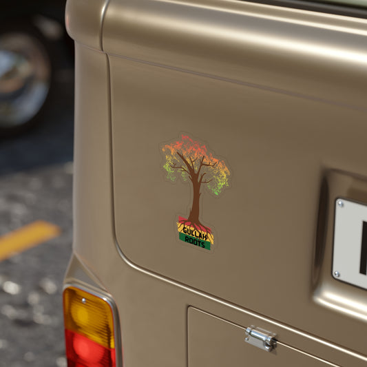 Colorful Gullah Roots Transparent Outdoor Stickers, Vibrant Tree Design for Car, Laptop, Water Bottle, Gift for Nature Lovers