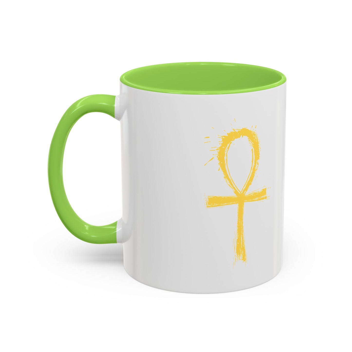 Colorful Mugs, 11oz-Golden Ankh