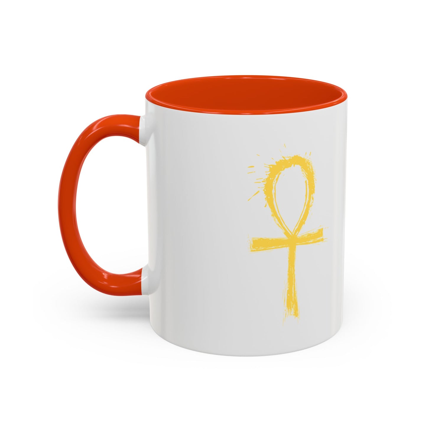 Colorful Mugs, 11oz-Golden Ankh