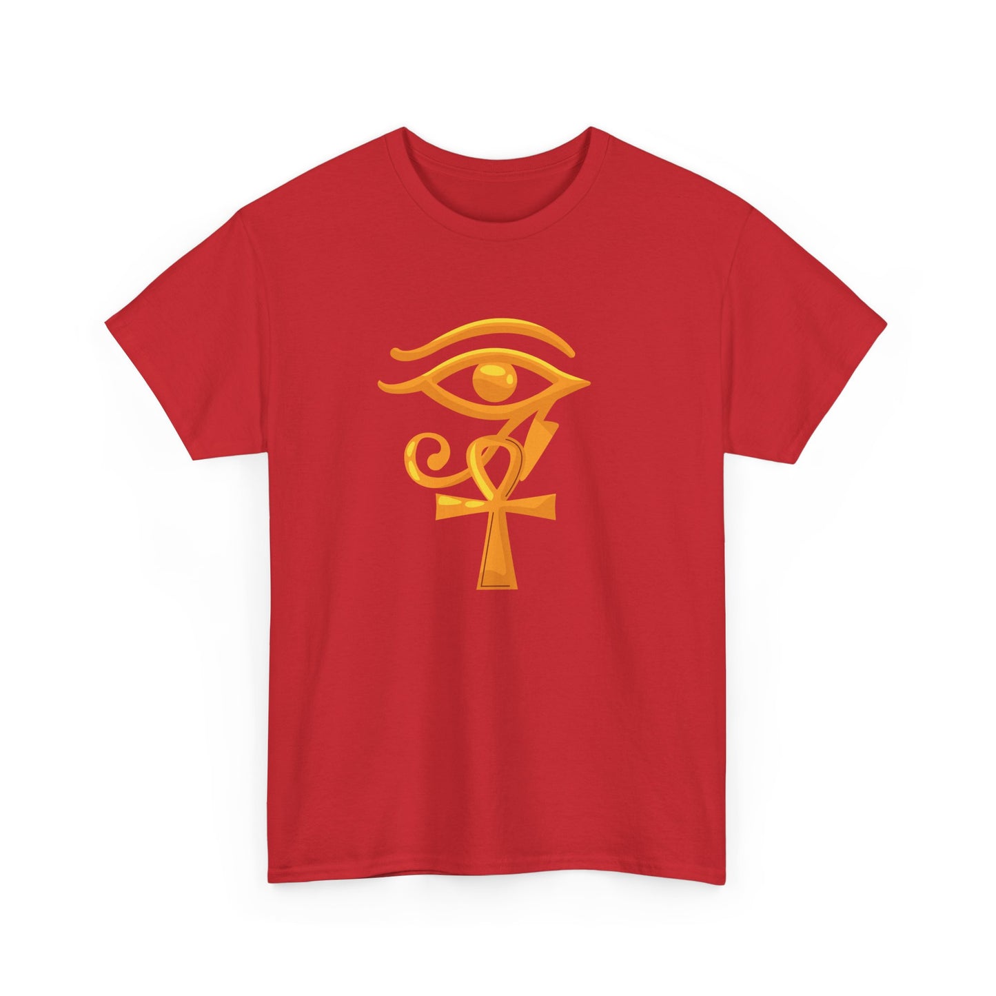 Unisex Heavy Cotton Tee- Eye of Horus Ankh
