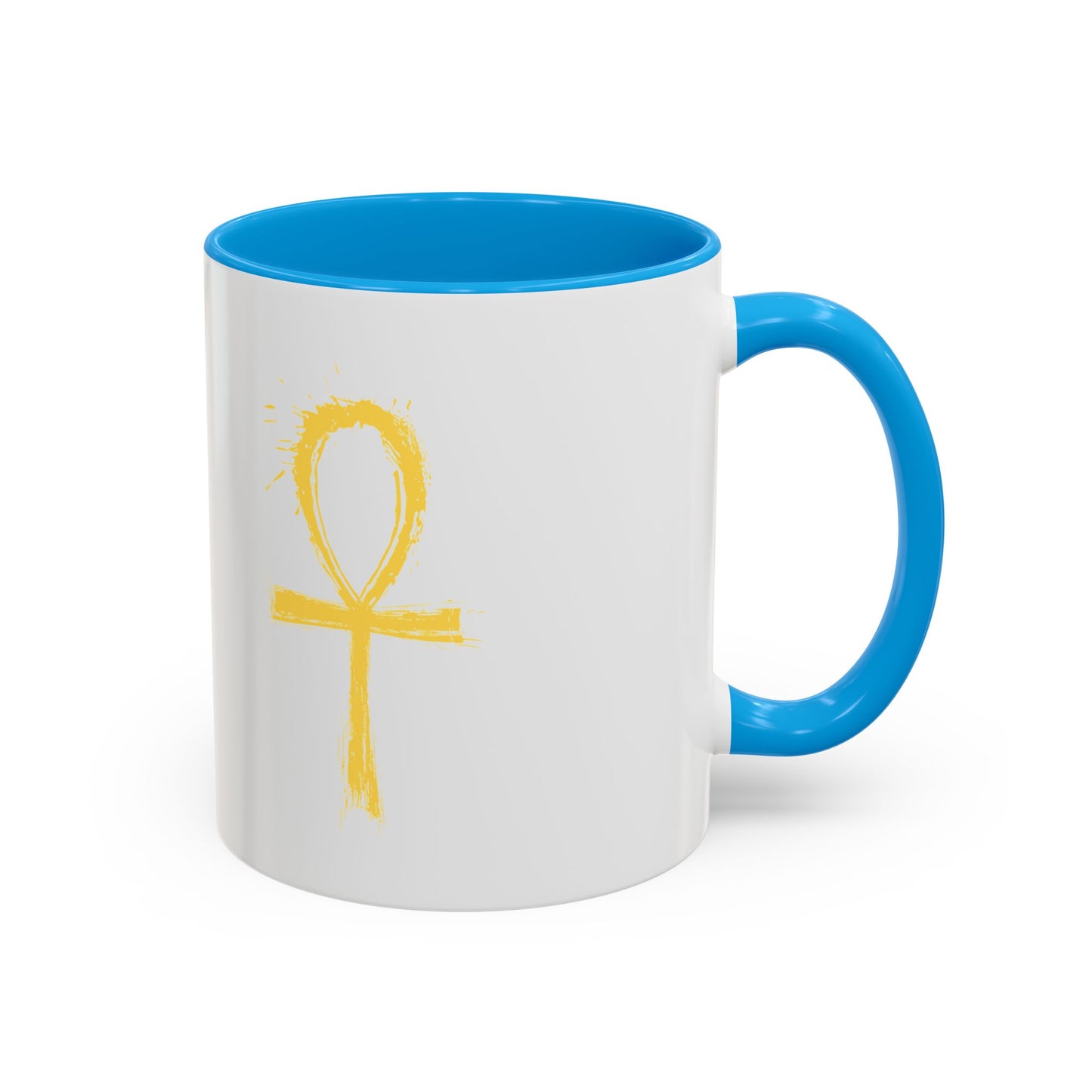 Colorful Mugs, 11oz-Golden Ankh