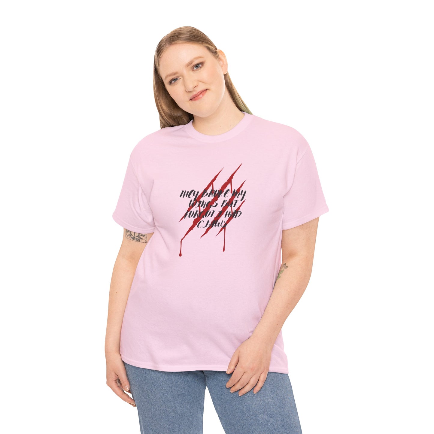 Unisex Heavy Cotton Tee- Broken Wings Claws