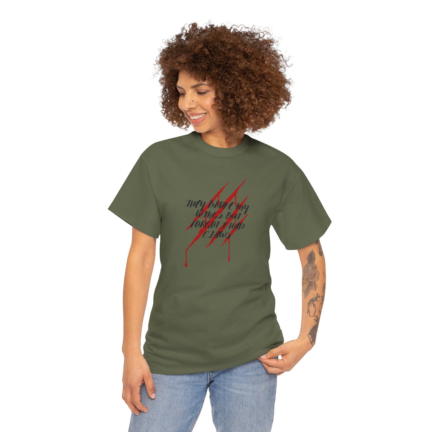 Unisex Heavy Cotton Tee- Broken Wings Claws