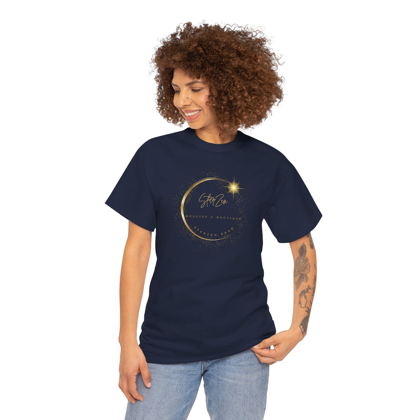 Unisex Heavy Cotton Tee-StarZen Logo