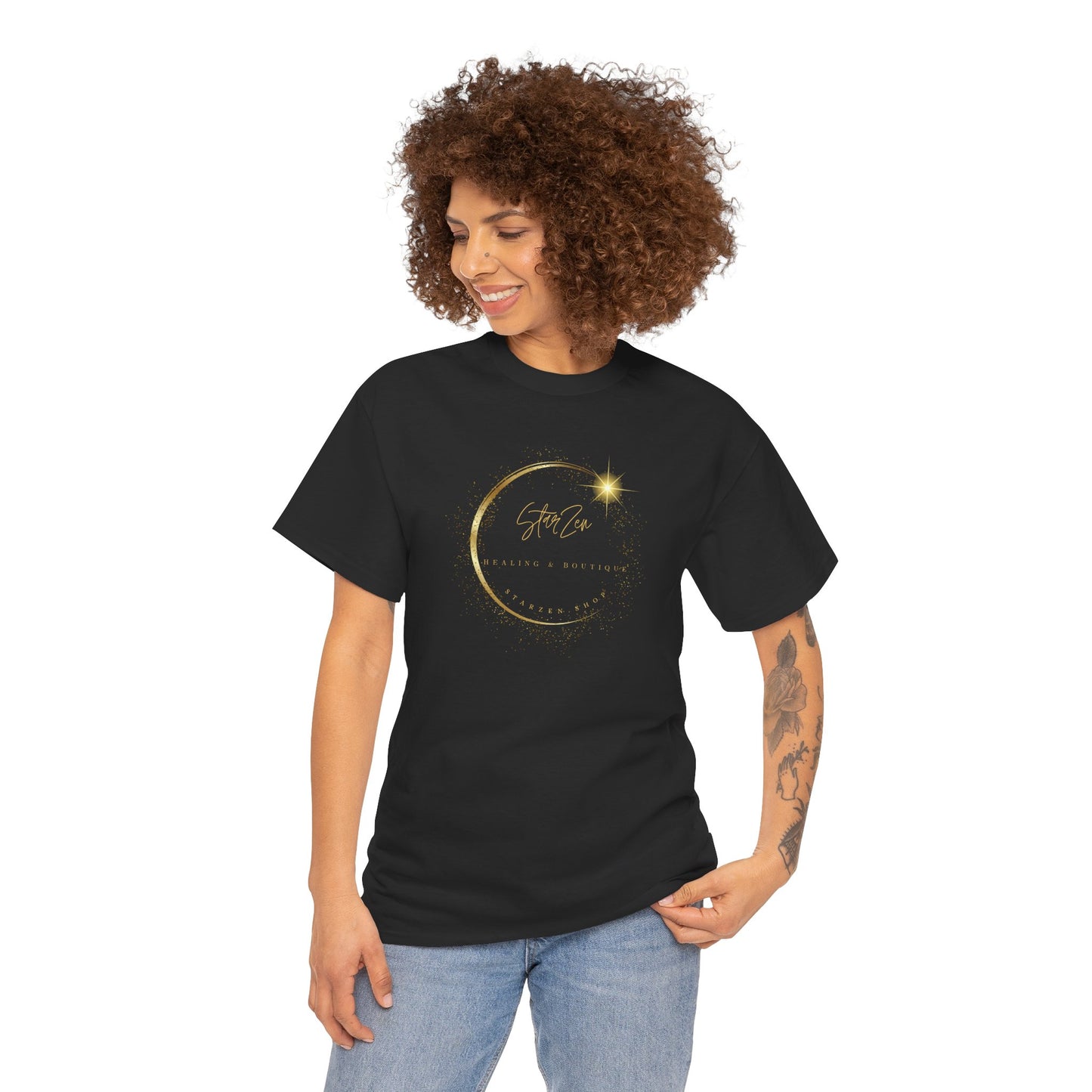 Unisex Heavy Cotton Tee-StarZen Logo