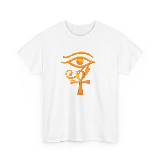 Unisex Heavy Cotton Tee- Eye of Horus Ankh