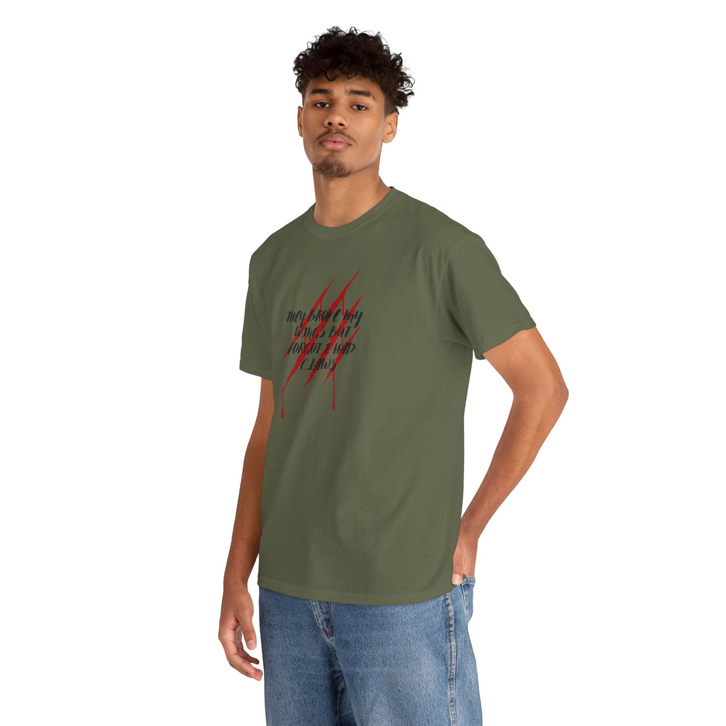 Unisex Heavy Cotton Tee- Broken Wings Claws