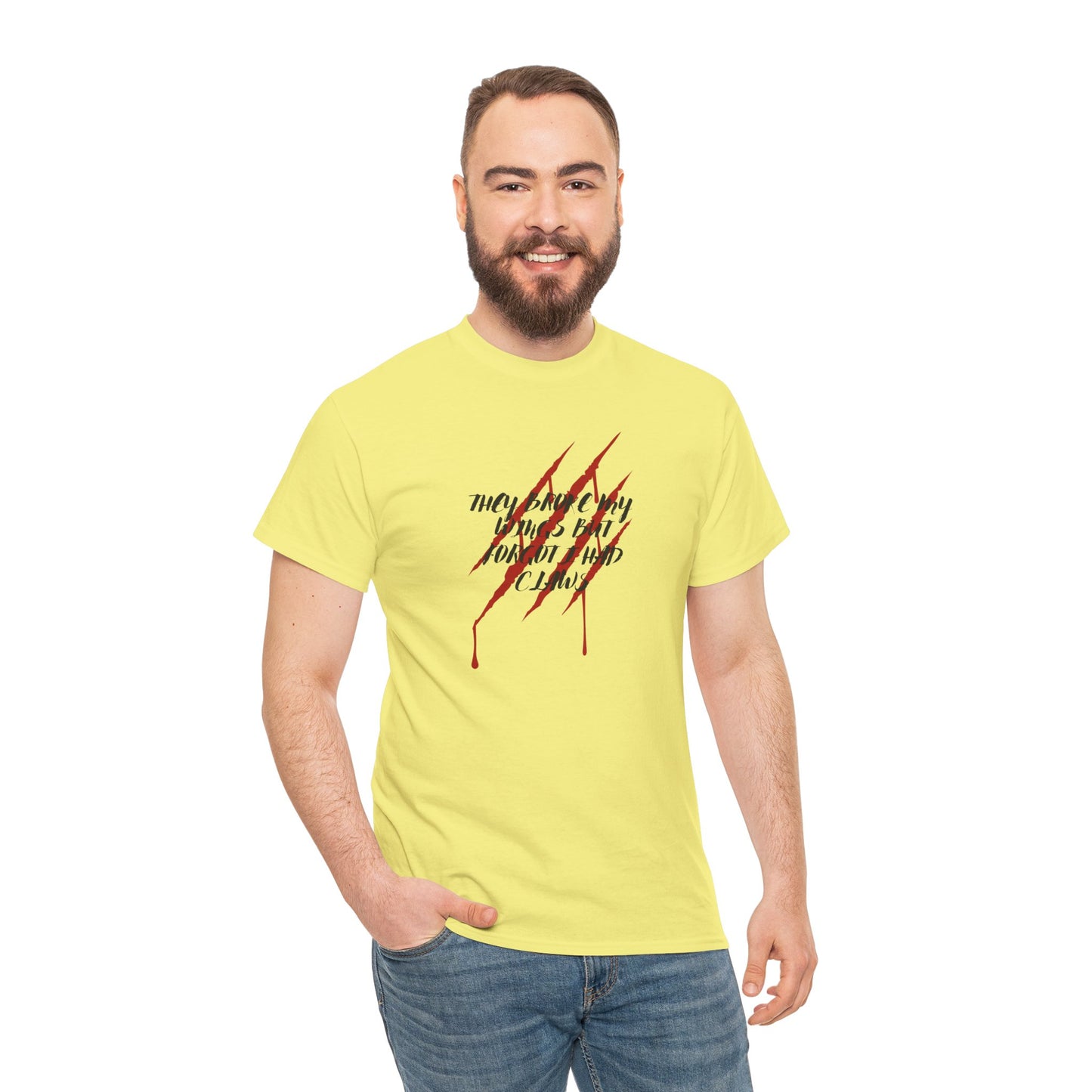 Unisex Heavy Cotton Tee- Broken Wings Claws