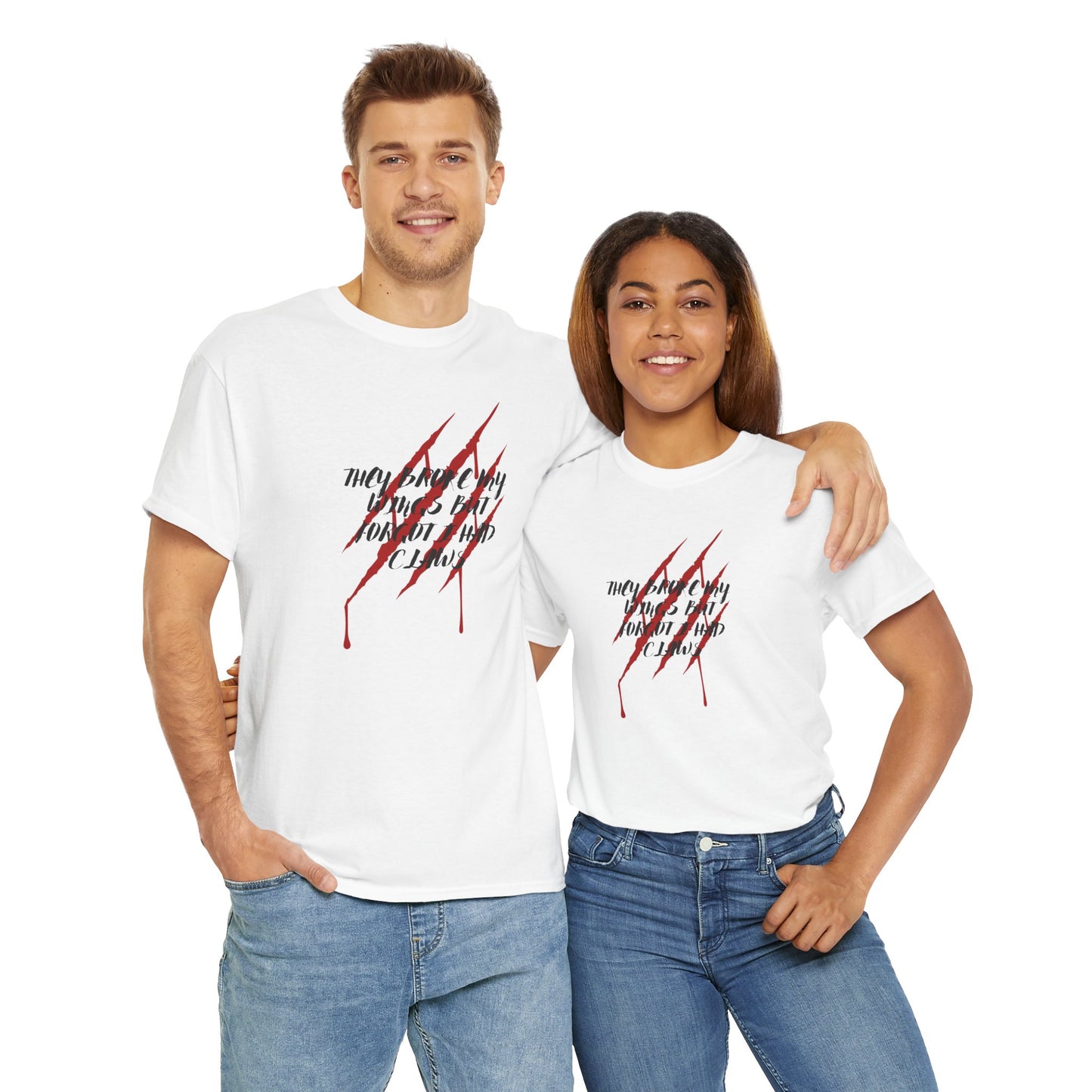 Unisex Heavy Cotton Tee- Broken Wings Claws