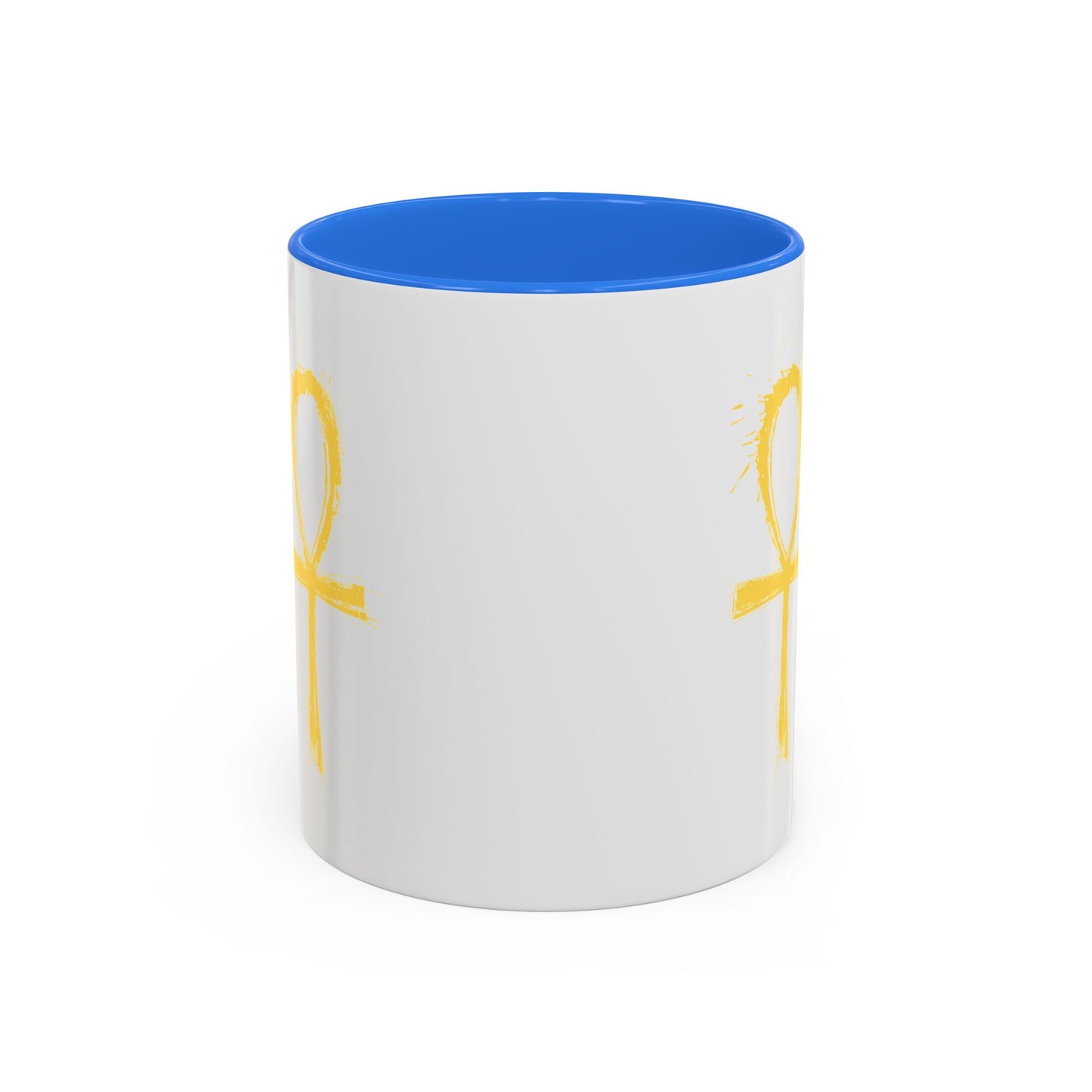 Colorful Mugs, 11oz-Golden Ankh