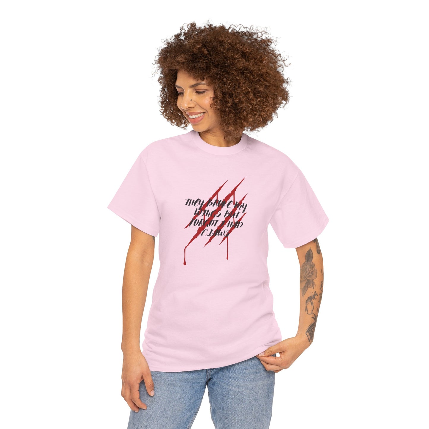 Unisex Heavy Cotton Tee- Broken Wings Claws