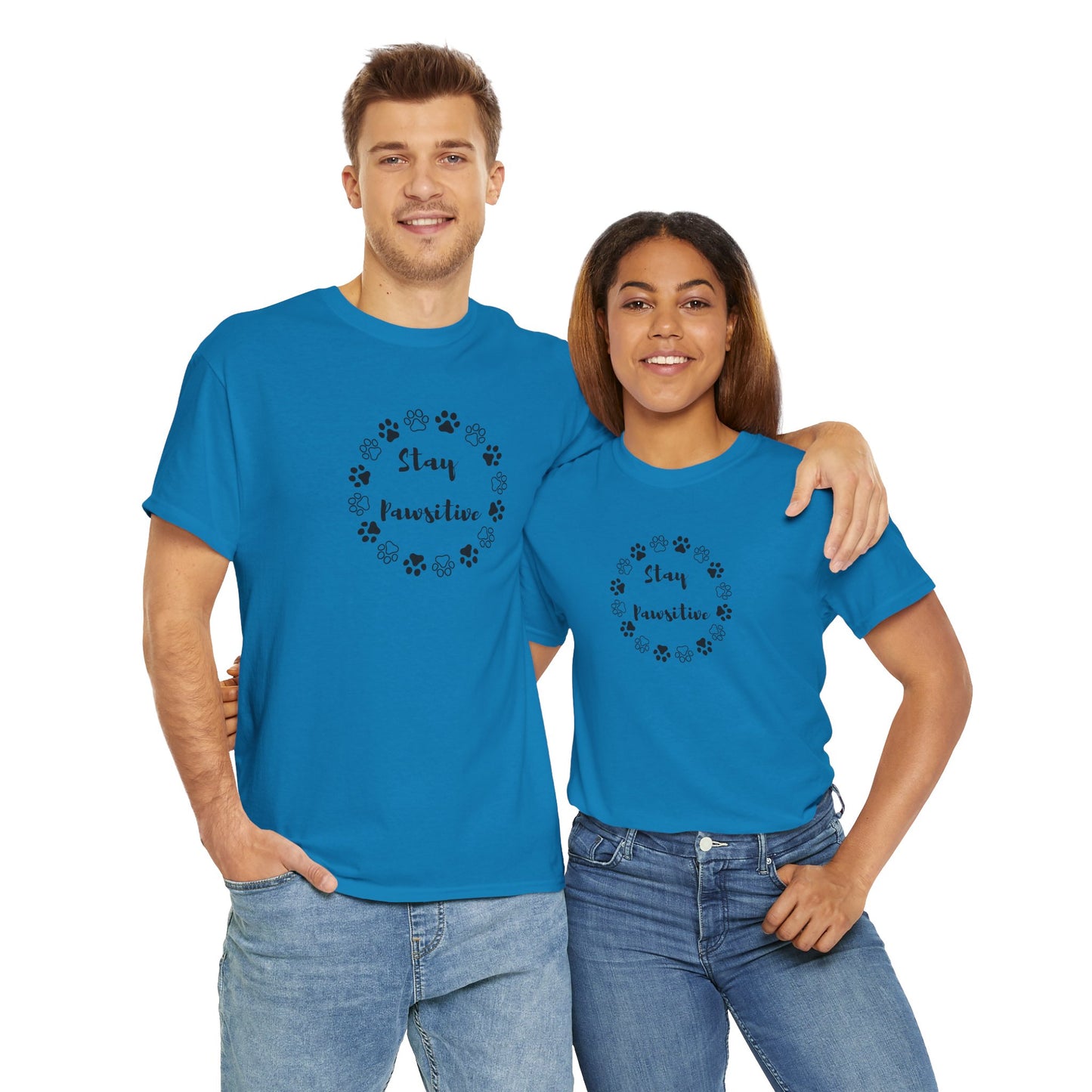 Unisex Heavy Cotton Tee- Stay Pawsitive
