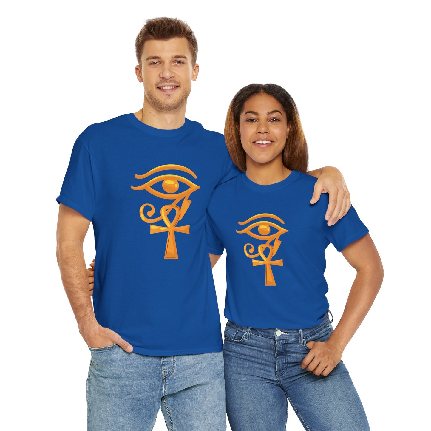 Unisex Heavy Cotton Tee- Eye of Horus Ankh