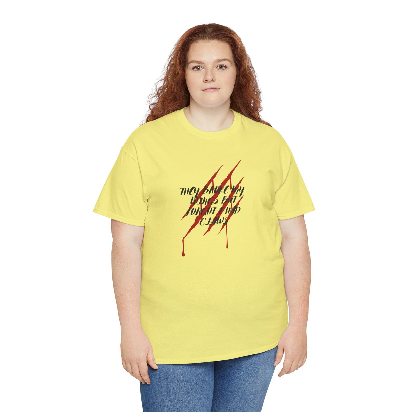 Unisex Heavy Cotton Tee- Broken Wings Claws