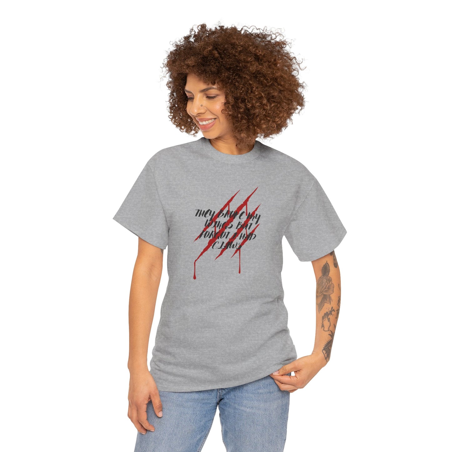 Unisex Heavy Cotton Tee- Broken Wings Claws