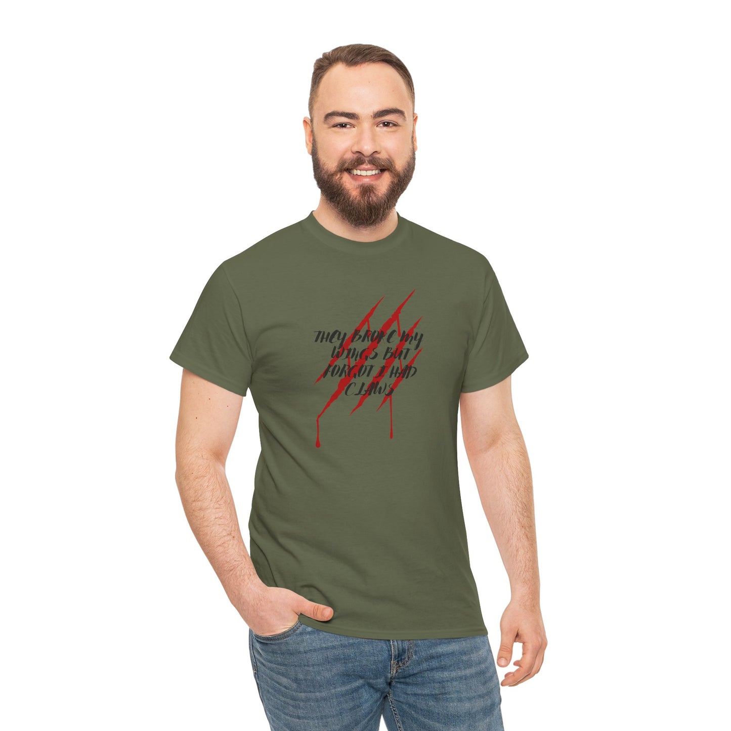 Unisex Heavy Cotton Tee- Broken Wings Claws