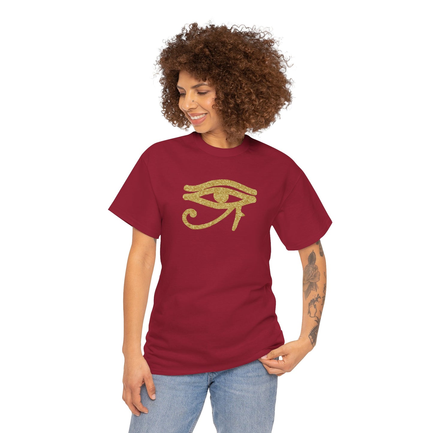 Unisex Heavy Cotton Tee- Eye Of Horus Protection