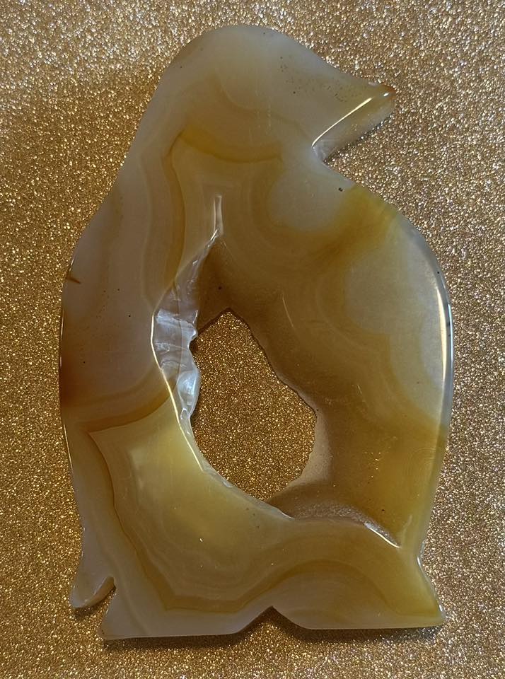 Agate Penguin Carving