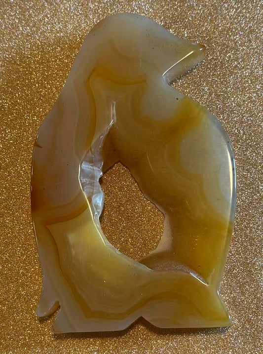 Agate Penguin Carving