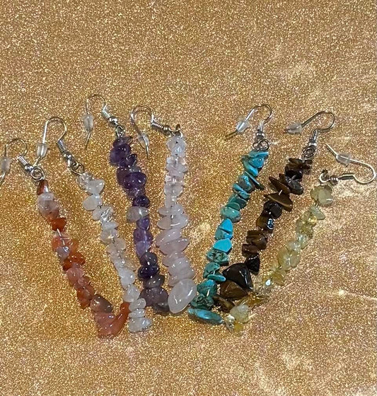 Crystal Chipped Dangle Earrings