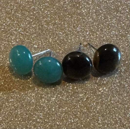 Crystal Button Stud Earrings