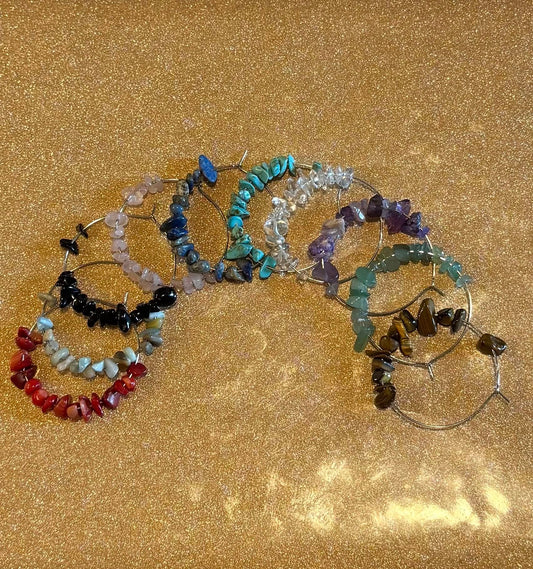 Chipped Crystal Hoop Earrings