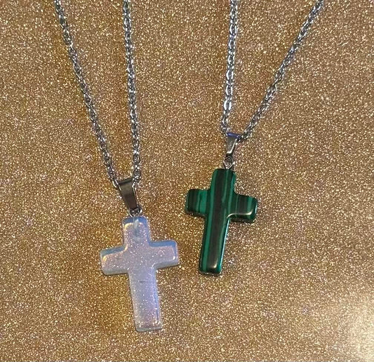 Malachite Cross Necklace