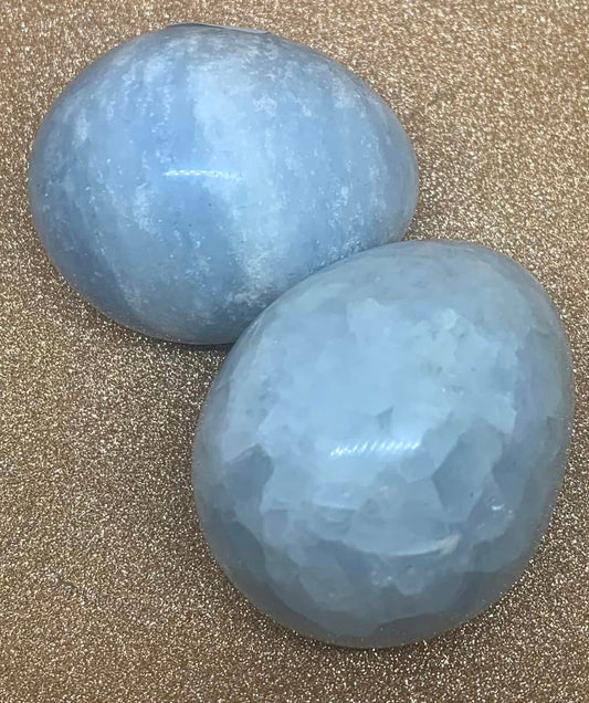 Blue Calcite Egg Palms