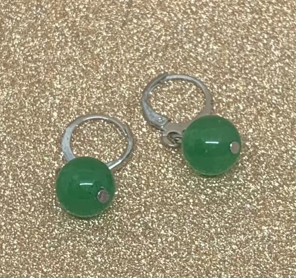 Green Chalcedony Earrings