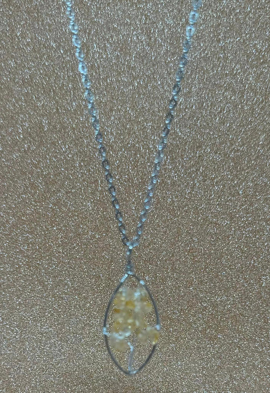 Citrine Oval Tree of Life Necklace