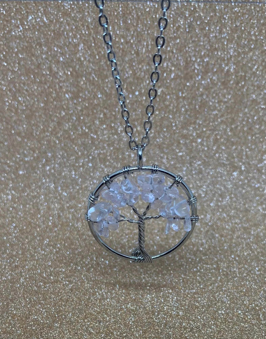 Clear Quartz Tree of Life Necklace