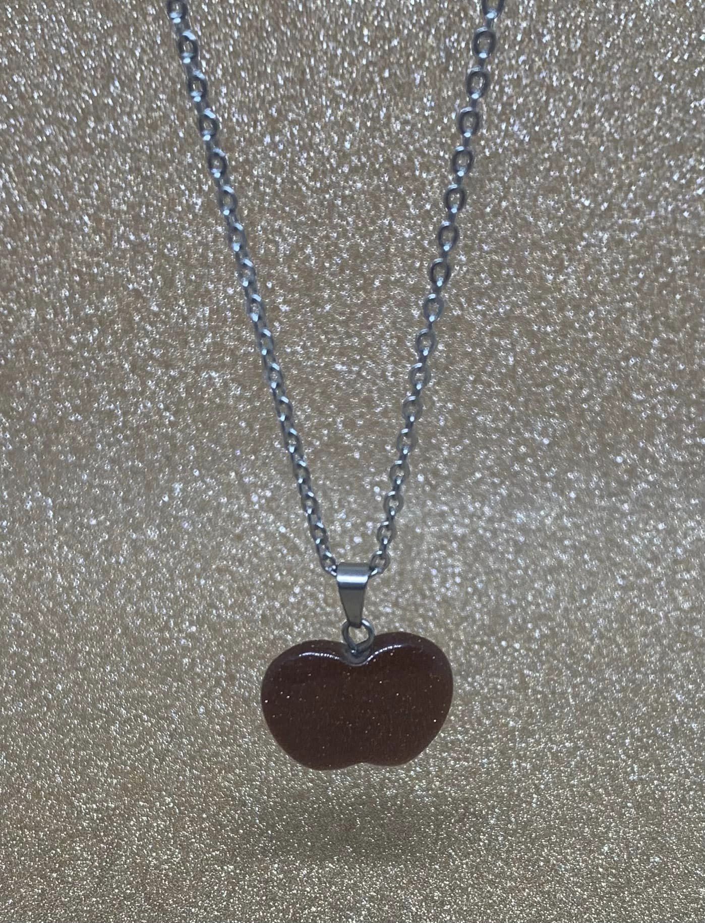 Goldstone Apple Necklace