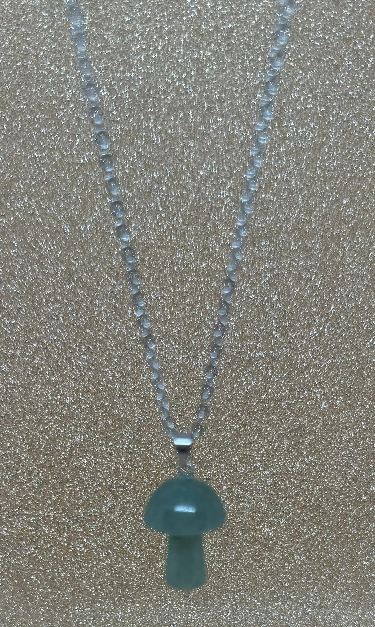 Green Aventurine Mushroom Necklace