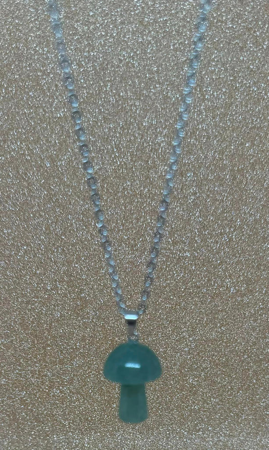 Green Aventurine Mushroom Necklace