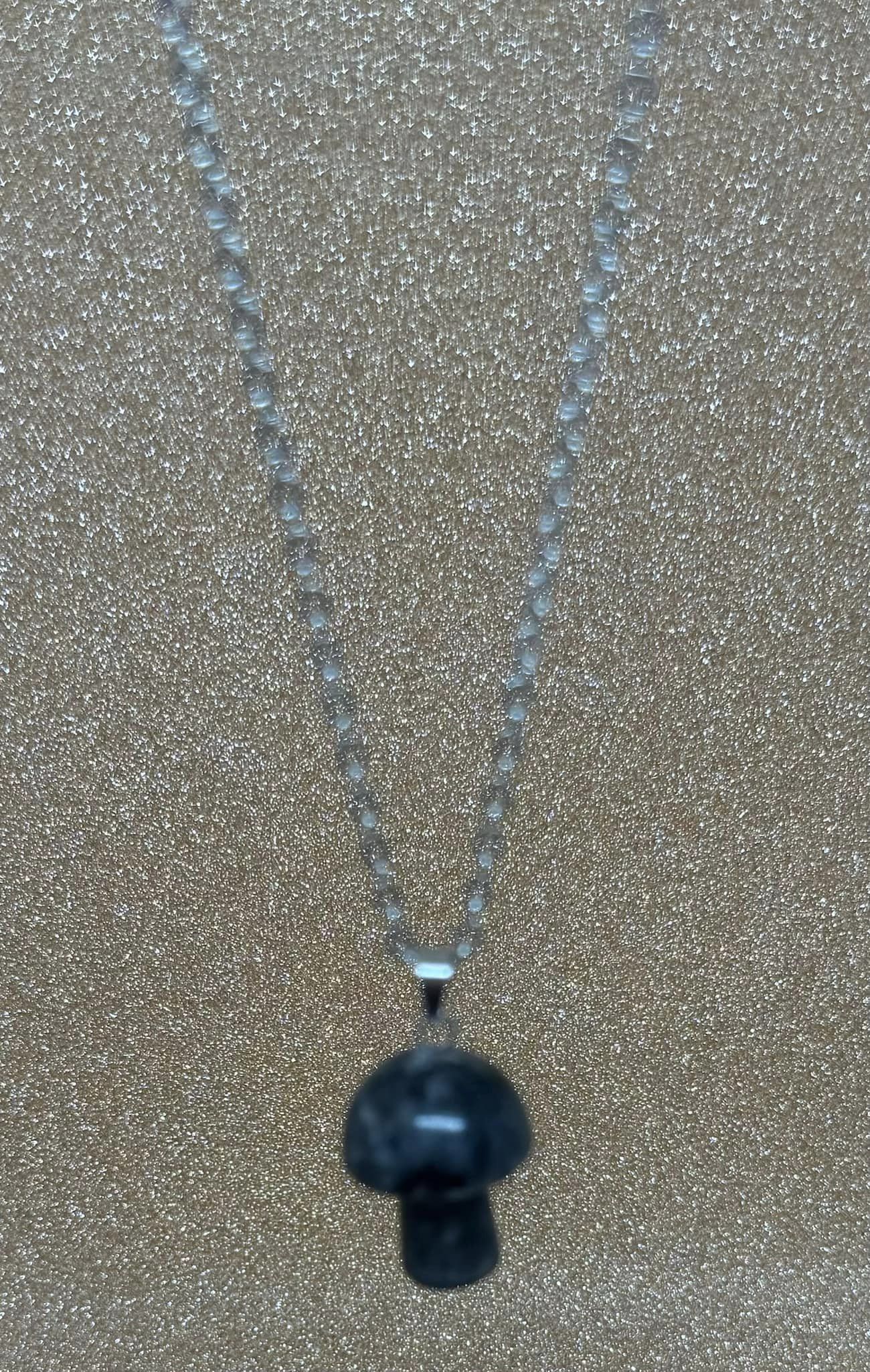 Larvikite Mushroom Necklace