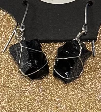 Wire Wrapped Crystal Earrings