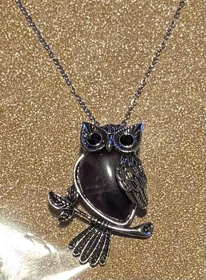 Amethyst Owl Necklace