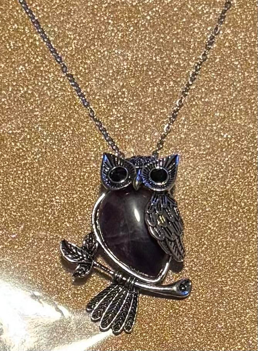 Amethyst Owl Necklace