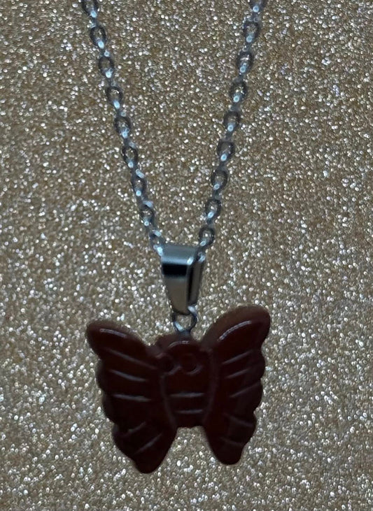 Red Jasper Butterfly Necklace
