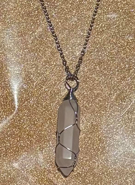 Rose Quartz Hexagon Necklace