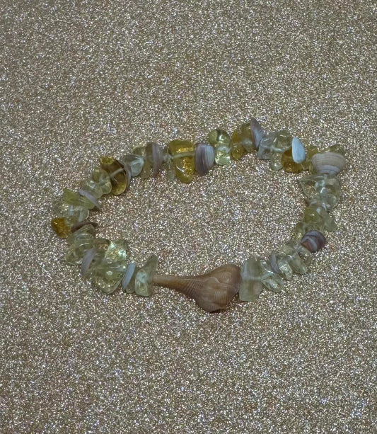 Citrine and Sea Shell Bracelet