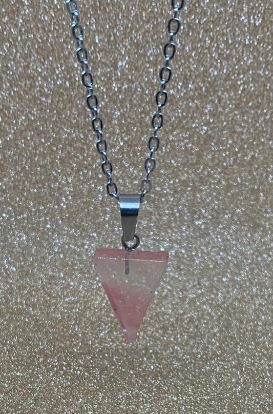 Strawberry Quartz Spear Necklace