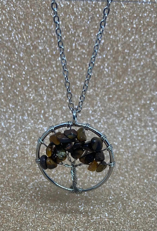 Tiger's Eye Tree of Life Necklace